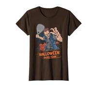 Padel Halloween Zombie Pumpkins and Paddle Tennis Racket T-Shirt, Women, Brown, 3X-Large