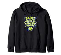Padel Makes Me Smashing Happy Padel Tennis Player Fun Zip Hoodie