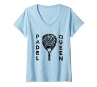 Padel Paddle Tennis Queen Princess Backhand Racket Racquet V-Neck T-Shirt