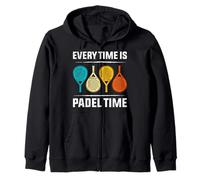 Padel Players EVERYTIME IS PADEL TIME Funny Padel Game Zip Hoodie