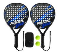 Padel Racket Set for Beginners - Carbon Fiber Frame & EVA Foam Core | 2 Rackets + 2 Balls + Bag, Lightweight Paddle Tennis Racquet for Adult Men and Women, Recreational Players