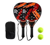 Padel Racket Set of 2 for Beginners, Juniors, Adult Men and Women | Carbon Fiber Surface & EVA Foam Core, Lightweight Paddle Tennis Racquet, 2 Rackets + 2 Balls + Bag, for Recreational Players