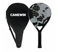 Padel Racket with Bag 100% Carbon Fiber, Pro Paddle Rackets for Adults, Carbon Fiber Surface with EVA Memory Flex Foam Core, Paddle Tennis Racket Perfect for Beginners & Players of All Ages (Grey)