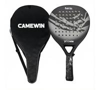 Padel Racket with Bag 100% Carbon Fiber, Pro Paddle Rackets for Adults, Carbon Fiber Surface with EVA Memory Flex Foam Core, Paddle Tennis Racket Perfect for Beginners & Players of All Ages (Grey)