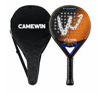 Padel Racket with Bag 100% Carbon Fiber, Pro Paddle Rackets for Adults, Carbon Fiber Surface with EVA Memory Flex Foam Core, Paddle Tennis Racket Perfect for Beginners & Players of All Ages (Orange)