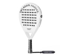 Padel Racket with Overgrip & 2 Wristbands - Memory EVA Foam, Perfectly Balanced - Pala de Padel - Fiberglass Paddle for Beginners and Intermediates - Includes 420D Fiber Bag - White