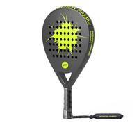 Padel Racket with Overgrip & 2 Wristbands - Memory EVA Foam, Perfectly Balanced - Pala de Padel - Fiberglass Paddle for Beginners and Intermediates - Includes 420D Fiber Bag - Black