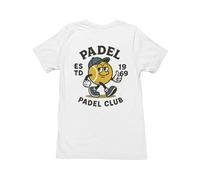 Padel T-Shirt - Padel Club Tee Fun Back and Front Print Vintage Retro Design Paddle Top Pickleball Player Outfit Clothing Unisex Top - White Size XX-Large