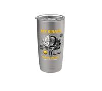 Padel Tennis My Brain is 95% Padel and 5 Useless Stuff Stainless Steel Insulated Tumbler