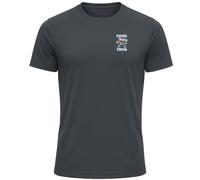 PadelFrog Men’s TriDri Padel T-Shirt | Lightweight Breathable Sports Top with Wicking Fabric | Performance Padel Clothing UPF 40+| Action Collection (Charcoal/Sky Blue, XL)