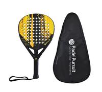 PadelPursuit SpynX - Padel Racket 100% Carbon Fibre, High Power & Control, Rough surface for enhanced Spin - 360g Light & durable - Pro Paddle Tennis Racket - Men & Women - Racket Cover included