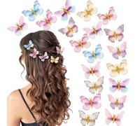 Paderison 20Pcs Butterfly Hair Clips for Kids Moving Glitter Butterfly Clips Fairy Accessories for Women Butterfly Hair Accessories for Girls Colorful Butterfly Hair Clips 90s