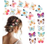 Paderison 20Pcs Butterfly Hair Clips Moving Rainbow Glitter Clip Fairy Accessories Dream Color