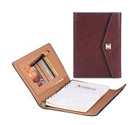 Padfolio A5 Business Portfolio PU Leather Conference Folder Waterproof Executive Document Organizer for Men and Women School Office Conferences(Red)