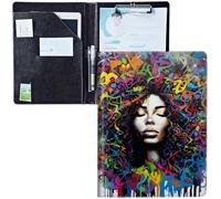 Padfolio Clipboard Folder Portfolio Notepad Organizer,Leather Interview Resume Folder,Conference Document Organizer with Business Card Holder,A4 Size Notebook Clipboard,American Women