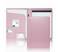 Padfolio Folder Portfolio Leather Portfolio Storage Clipboard with Cover for Legal Pad Holder Letter Size A4 Writing Padfolio Pad for Business School Office Conference Man Women (Pink)