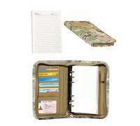 Padfolio Ring Binder with 80 Sheets 160 Pages of Loose-Leaf Paper, Weatherproof Notebook Cover,Tactical Notebook with Zippered for Folders, Business Cards Detachable 6-Ring Notepad(7.3"x10.1")