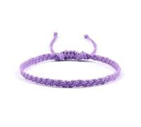 PADGCNOR Braided Friendship Bracelet Adjustable Waterproof Wax String Bracelet for Women Men Handmade Woven Friendship Prayer Jewelry(Purple 1)