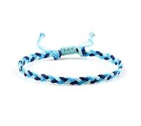 PADGCNOR Braided Friendship Bracelet Blue Series Braided Bracelets & Bangles for Women Men Handmade Rope Knot Charm Lucky Weave Bracelet Adjustable Size(Style 12)
