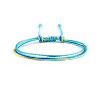 PADGCNOR Braided Friendship Bracelet Blue Series Braided Bracelets & Bangles for Women Men Handmade Rope Knot Charm Lucky Weave Bracelet Adjustable Size(Style 3)