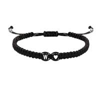 PADGCNOR Braided Friendship Bracelet Handmade A-Z 26 Letter Heart Bracelet Woven Baided Rope Women Men Initials Name Adjustable Bangle Couple(W)