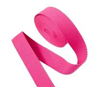 PADGCNOR Cotton Webbing Strap 5 Meters 20-50mm Cotton Webbings 1.5mm Thick High Tenacity Backpack Strap Webbing Label Ribbon Clothes Sewing Tape Bias Binding(Rose Red,25mm)