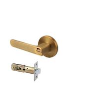 PADGCNOR Door Handle Set Bathroom Red and Green Indicator Lock Indoor Door with Key Handle Silent Household Single Tongue(Gold-keyless)