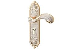 PADGCNOR Door Handle Set Gold Door Locks with Keys Handle White Security Entrance Lock Mute Anti-Theft Hardware(White Amber_50MM)