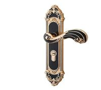 PADGCNOR Door Handle Set Gold Door Locks with Keys Handle White Security Entrance Lock Mute Anti-Theft Hardware(Black Gold_50MM)