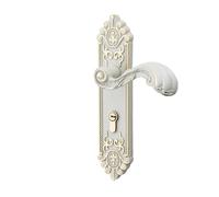 PADGCNOR Door Handle Set Gold Door Locks with Keys Handle White Security Entrance Lock Mute Anti-Theft Hardware(White_50MM)