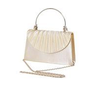 PADGCNOR Elegant Pleated Evening Bag, Solid Color Textured Dinner Clutch, Perfect for Party, Wedding, and Banquet Engagement(Champagne)