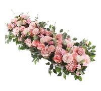 PADGCNOR Flower Wall Panel 100CM DIY Wedding Flower Wall Arrangement Silk Peonie Rose Artificial Floral Row Decor Marriage Iron Arch Backdrop for Birthday, Wedding(Pink)