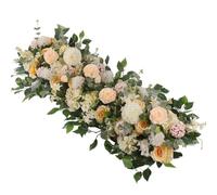 PADGCNOR Flower Wall Panel 100CM DIY Wedding Flower Wall Arrangement Silk Peonie Rose Artificial Floral Row Decor Marriage Iron Arch Backdrop for Birthday, Wedding(Champagne)