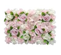 PADGCNOR Flower Wall Panel 4Pcs Flower Wall Panel Set Artificial Backdrop 3D Silk Hydrangea Rose Floral For Photo Background for Birthday, Wedding(10)