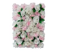 PADGCNOR Flower Wall Panel 4Pcs Flower Wall Panel Set Artificial Backdrop 3D Silk Hydrangea Rose Floral For Photo Background for Birthday, Wedding(14)