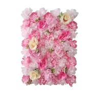 PADGCNOR Flower Wall Panel 4Pcs Flower Wall Panel Set Artificial Backdrop 3D Silk Hydrangea Rose Floral For Photo Background for Birthday, Wedding(11)
