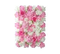 PADGCNOR Flower Wall Panel 4Pcs Flower Wall Panel Set Artificial Backdrop 3D Silk Hydrangea Rose Floral For Photo Background for Birthday, Wedding(16)