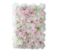 PADGCNOR Flower Wall Panel 4Pcs Flower Wall Panel Set Artificial Backdrop 3D Silk Hydrangea Rose Floral For Photo Background for Birthday, Wedding(7)
