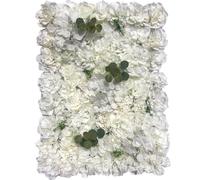 PADGCNOR Flower Wall Panel Artificial Flower Wall Panel 3D Rose Background Party Wedding Backdrop Bridal Shower Home Decor for Birthday, Wedding(White Green)