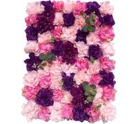 PADGCNOR Flower Wall Panel Artificial Flower Wall Panel 3D Rose Background Party Wedding Backdrop Bridal Shower Home Decor for Birthday, Wedding(Purple Pink)