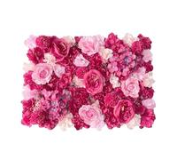 PADGCNOR Flower Wall Panel Silk Rose Flowers 3D Backdrop Wall Wedding Decoration Artificial Flower Panel For Home Decor Backdrops for Birthday, Wedding(Rose Red)