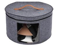 PADGCNOR Hat Storage Box Travel Large Round Carrier Case Organizer or Women Cowboy Hat Organizer FoldableTravel Cap Boxes(Grey,L 43x26)