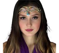 PADGCNOR Head Chain Drop Forehead Head Chain Headwear Jewelry Queen Accessories Belly Dance Headpiece for Women(Silver)