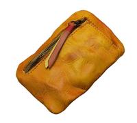 PADGCNOR Leather Coin Purse Men Vintage Original Leather Handmade Small Mini Wallet Card Holder Money Bag Women(Brown)