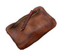 PADGCNOR Leather Coin Purse Men Vintage Original Leather Handmade Small Mini Wallet Card Holder Money Bag Women(Light Brown)