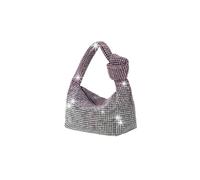 PADGCNOR Party Dinner Full Rhinestone Bucket Handbag - Diamond Chain Messenger Bag(Purple)