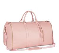 PADGCNOR Rucksack with Wheels Garment Bags with Wheels Carry On Duffel Bag for Travel Suitcase for Dress Suit Convertible Rolling Weekender Flight(Pink)