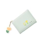 PADGCNOR Women’s Short Wallet | Thin Cute Cartoon Bear Three-Fold Design for Ladies and Students(Light Green)