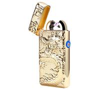 PADGENE Electric Plasma Lighter USB Rechargeable Double Arc Windproof Flameless Zinc Alloy Metal Polishing Lighter