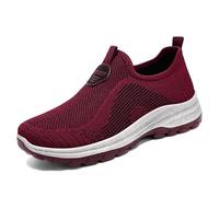 Padgene Women's Comfortable Working Nurse Shoes Non-Slip Breathable Walking Buffer Casual Nursing Orthotic Lightweight Shoes, 3 UK, 693 Red